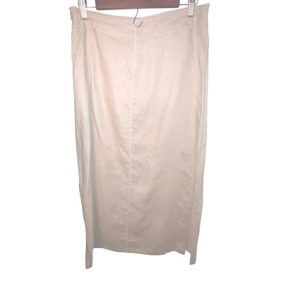 Max Studio Women’s Size 10 Boho Maxi Linen 
Dramatic Side Vents Minimalist Skirt - Picture 2 of 7